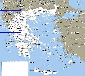 mapa de Grecia em ingles