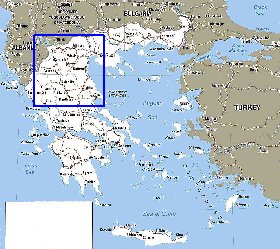 mapa de Grecia em ingles