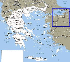 mapa de Grecia em ingles