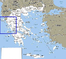 mapa de Grecia em ingles