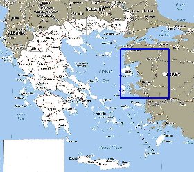 mapa de Grecia em ingles