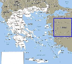 mapa de Grecia em ingles