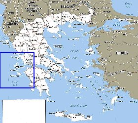 mapa de Grecia em ingles