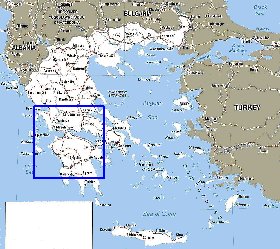 mapa de Grecia em ingles