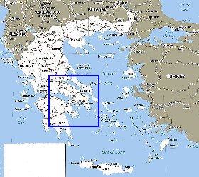 mapa de Grecia em ingles