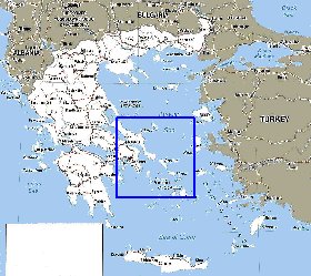 mapa de Grecia em ingles