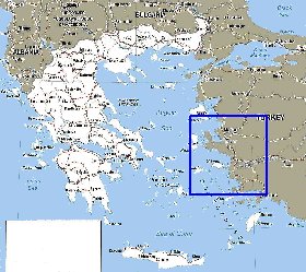 mapa de Grecia em ingles