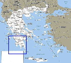 mapa de Grecia em ingles