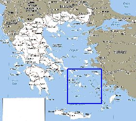 mapa de Grecia em ingles