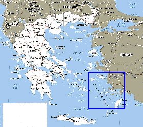 mapa de Grecia em ingles