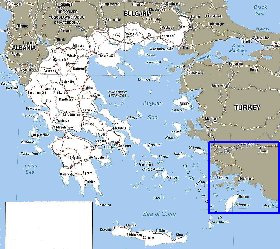 mapa de Grecia em ingles