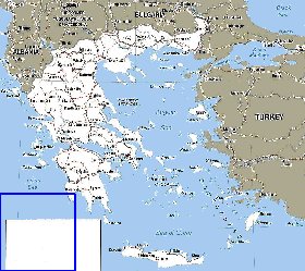 mapa de Grecia em ingles