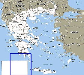 mapa de Grecia em ingles