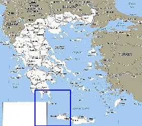 mapa de Grecia em ingles