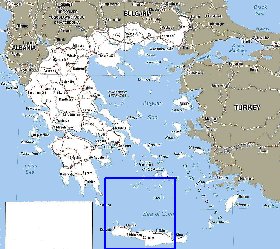 mapa de Grecia em ingles