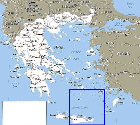 mapa de Grecia em ingles