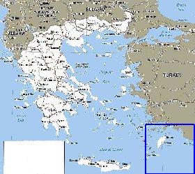 mapa de Grecia em ingles