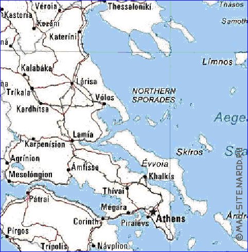 mapa de Grecia em ingles