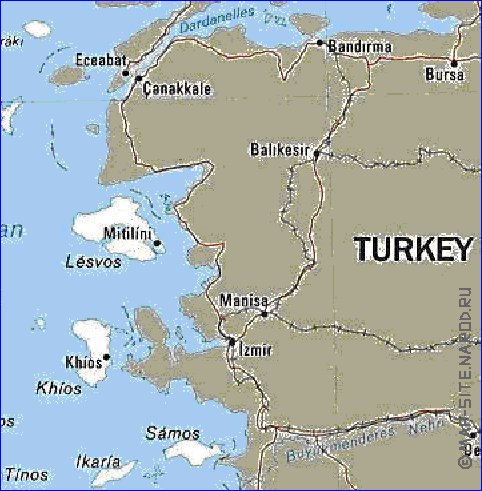 carte de Grece en anglais