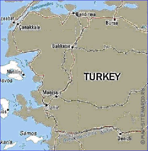 mapa de Grecia em ingles