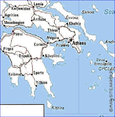 mapa de Grecia em ingles