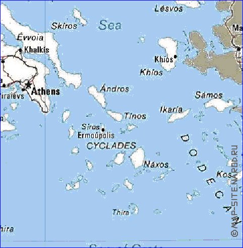 mapa de Grecia em ingles