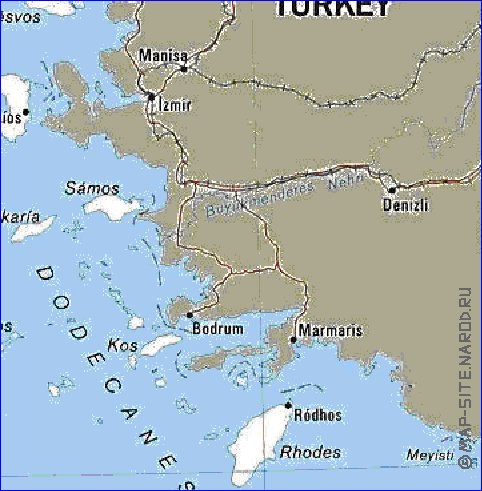 mapa de Grecia em ingles