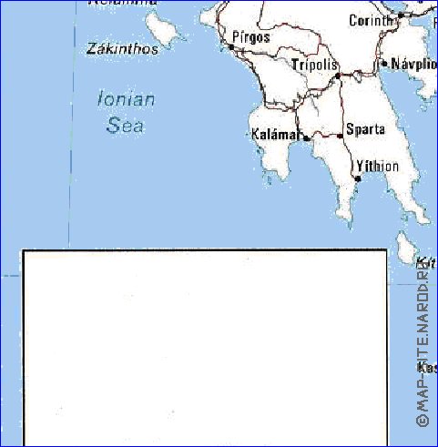 mapa de Grecia em ingles