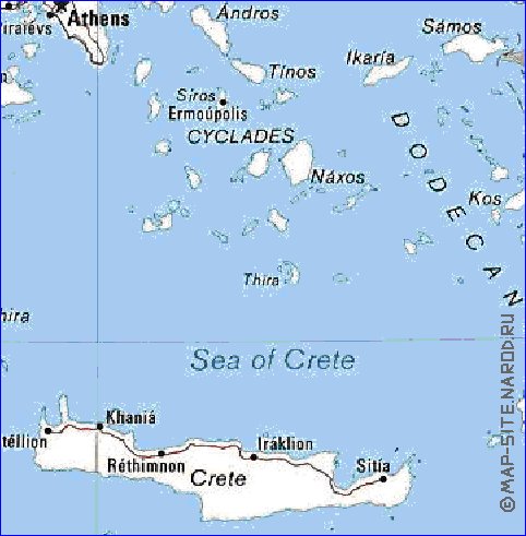 mapa de Grecia em ingles