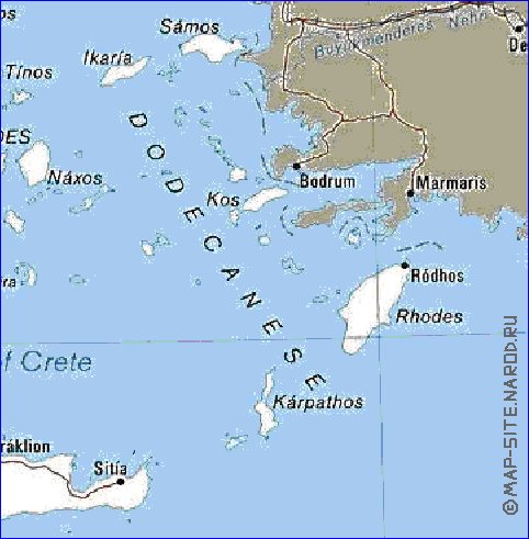 mapa de Grecia em ingles