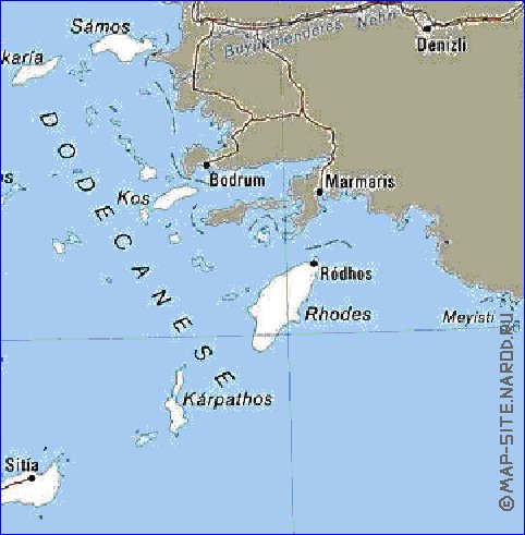 mapa de Grecia em ingles