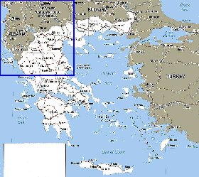 carte de Grece en anglais