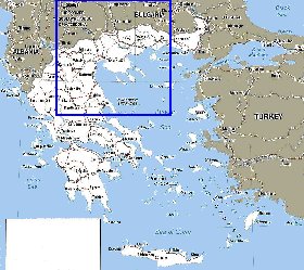 carte de Grece en anglais