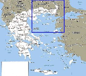 mapa de Grecia em ingles