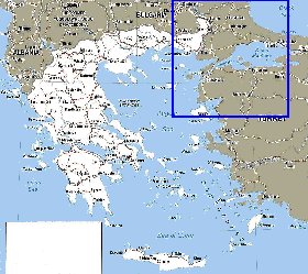 mapa de Grecia em ingles