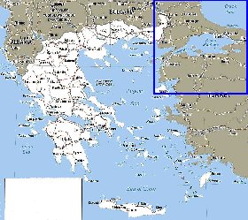 mapa de Grecia em ingles