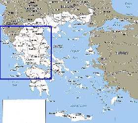 mapa de Grecia em ingles