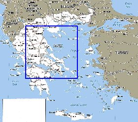 mapa de Grecia em ingles