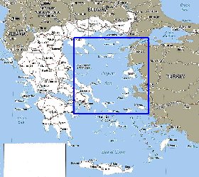 carte de Grece en anglais