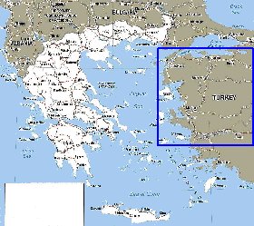 mapa de Grecia em ingles