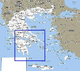 mapa de Grecia em ingles