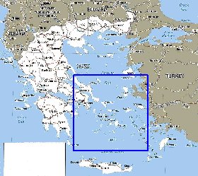 mapa de Grecia em ingles