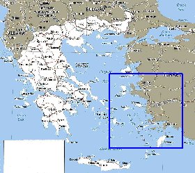 carte de Grece en anglais