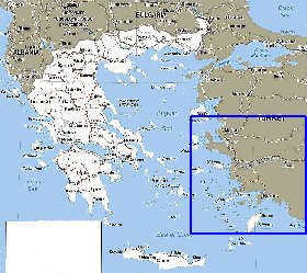 mapa de Grecia em ingles