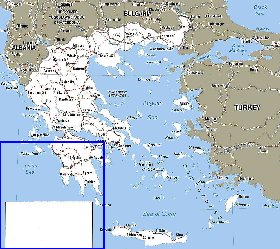 mapa de Grecia em ingles