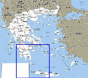 mapa de Grecia em ingles