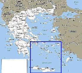 mapa de Grecia em ingles