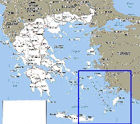 mapa de Grecia em ingles