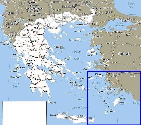 mapa de Grecia em ingles