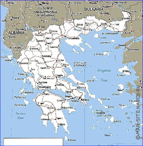 carte de Grece en anglais